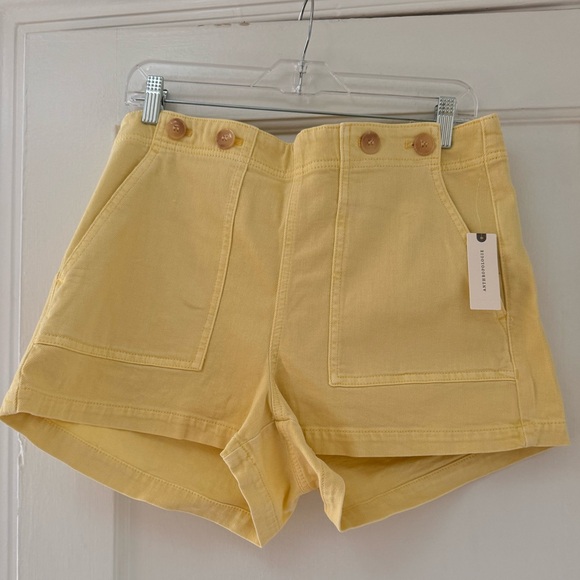 Anthropologie The Kit Regenerative Cotton Shorts by Pilcro Yellow Butter - Picture 7 of 16
